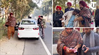 Navjot Singh Sidhu stops his convoy to help an accident victim on PatialaSirhind road [upl. by Gaw515]