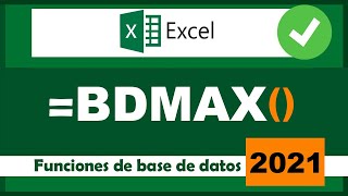 Aprendiendo a usar la función BDMAX en Excel [upl. by Damas]