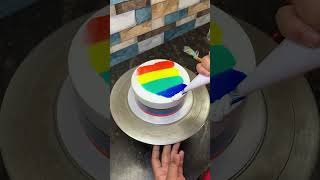 Vannila बाला Rainbow 🌈 Decorating मय काटूँगी cake ytviral cakedesign cakes youtube shorts [upl. by Barry]