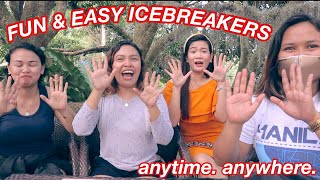 FUN AND EASY ICEBREAKERS YOU CAN PLAY ANYTIME ANYWHERE 2021 Simple Energizers for Groups Part 1 [upl. by Boycie69]