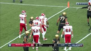 Army Football GameWinning Two Point Conversion Stop vs Miami OH 102018 [upl. by Ashman]