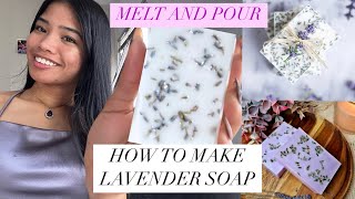 HOW TO MAKE LAVENDER SOAP  BEGINNERS  MELT AND POUR SOAP [upl. by Colt]