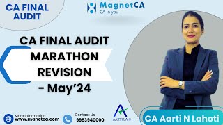 CA Final Audit Marathon Revision by CA Aarti N Lahoti [upl. by Ayota]