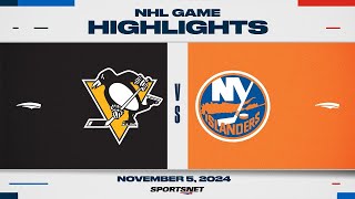 NHL Highlights  Penguins vs Islanders  November 5 2024 [upl. by Brill634]