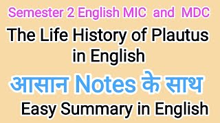 Brief History of Plautus For Semester 2 English MIC and MDC Student with short summary [upl. by Roddy662]