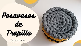 TUTORIAL  Posavasos de trapillo tejido a crochet [upl. by Stortz]