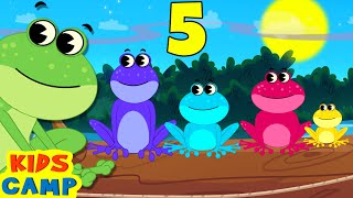 Learn Colors For Kids 🌈 🐸  Five Little Speckled Frogs  Nursery Rhymes And Kids Songs [upl. by Enomys]