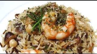 ARROZ CON SETAS Y GAMBAS  por Falsarius Chef [upl. by Ekaj253]