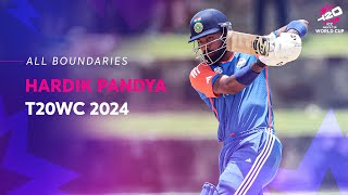 Every Hardik Pandya boundary at T20WC 2024 [upl. by Ody]