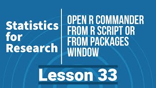 Open R Commander from R Script or from Packages Window [upl. by Luhar]