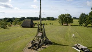 Unleashing a Medieval Trebuchet on a Wooden Palisade [upl. by Arbed104]