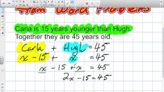 Creating Equations out of Word Problems Grade 9 Academic lesson 3 4 11 19 13 [upl. by Yelsgnik]