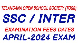 TOSS EXAM FEES 2024 Explained SSC amp Open Inter Dates Last Dates Payment Guide Dont Miss [upl. by Ocire]