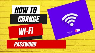 How to change WiFi Password [upl. by Radbourne]