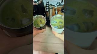 Making 2 Iced Matcha Lattes before work shorts matcha [upl. by Yedorb]