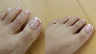 PEDICURE TRANSFORMATION  French Pedicure At Home [upl. by Laina]