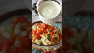 Healthy Boiled Pasta Salad with Yogurt Dressing  Quick amp Creamy [upl. by Osrit]