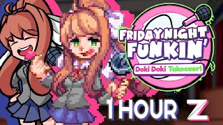 Glitcher Monika Mix  Friday Night Funkin FULL SONG 1 HOUR [upl. by Latashia]