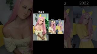 My Fluttershy cosplay in different year 😌 mlp cosplay [upl. by Marinna]