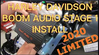 2020 Harley Davidson BOOM AUDIO Stage 1 Amp Complete Installation [upl. by Eintruok]