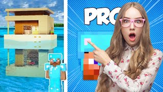 【Minecraft】Minecraft PRO MODERN HOUSE ON WATER BUILD CHALLENGE in Minecraft Minecraft Animation [upl. by Nnyl461]