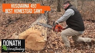 Husqvarna 450 Rancher Chainsaw Review from a Lifelong Stihl Owner [upl. by Aufmann]