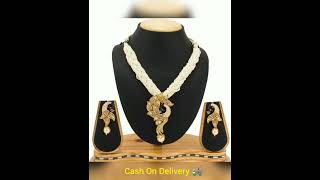 RHOSYN Elegant Traditional Styli Ethnic Designer Wear Gold Plated Stone Studded White Pearl Beaded [upl. by Mendie448]