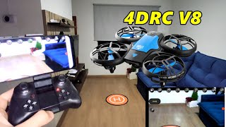 Drone 4DRC V8 Primeiro voo e testes  EXCELENTE DRONE COM SENSORES E CAMERA 4K [upl. by Kendal426]