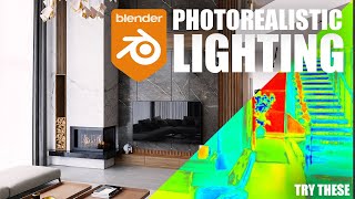 Photorealistic Lighting in Interior Design Blender Tutorial [upl. by Afatsom]