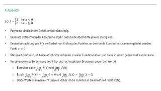 Aufgabe zur Stetigkeit und Differenzierbarkeit [upl. by Yelda492]