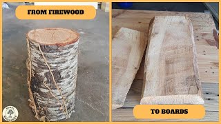 How to turn firewood logs in to boards [upl. by Lew608]