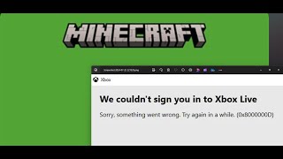 Fix Minecraft Launcher Error Code 0x8000000d Deep Ocean We Couldnt Sign You In To Xbox Live [upl. by Cochran845]