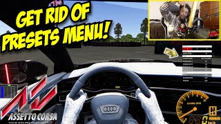 How To DISABLE PRESETS MENU Showing While Using ArrowsDPad On Steering Wheel In Assetto Corsa [upl. by Tandi246]