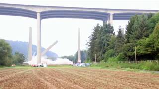 Sprengung der Brückenpfeiler der ehemaligen Autobahnbrücke Limburg [upl. by Eresed]