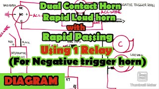 Dual Contact Horn with interrupter relay Negative trigger horn [upl. by Davies705]