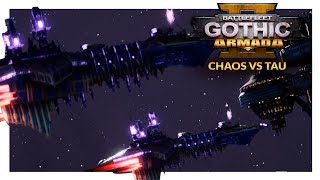 BATTLEFLEET GOTHIC ARMADA 2  Chaos vs Tau 1v1 Gameplay Ranked Battle 34 [upl. by Tann]