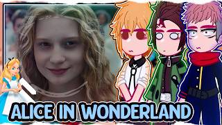 Fandoms reacting to ALICE IN WONDERLAND \\🇧🇷🇺🇲 ◆Bielly  Inagaki◆ [upl. by Airbmak]