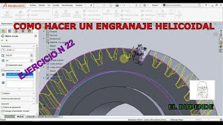 COMO HACER UN ENGRANAJES HELICOIDALES EN SOLIDWORKS [upl. by Neenaej349]