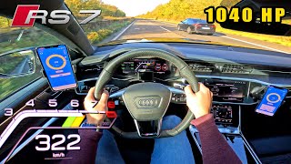 1040HP Audi RS7 does 320KMH  200MPH like it’s nothing [upl. by Eceinej]