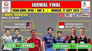 Jadwal Final Hong Kong Open 2023 Hari Ini  APRISITI vs MALAYSIA  3 Wakil Indonesia Di Final [upl. by Nwavahs239]