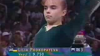 Lilia Podkopayeva  1996 Atlanta Olympic  VT 1 [upl. by Mis]