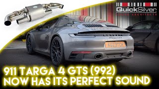 Porsche 911 Targa 4 GTS 992 with Perfect Titan Sport Exhaust Sound by QuickSilver [upl. by Leahcimrej]