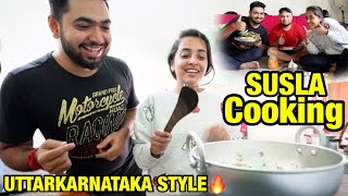 Susla Cooking With AashikaGowda udaalpavvya Ft GeekIndia  Bachelor Cooking 😂 Comedy Vlog [upl. by Aikit]