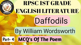 Daffodils By William Wordsworth  MCQs Of The Poem  RPSC1stGRADE  EnglishLiterature [upl. by Lledraw638]