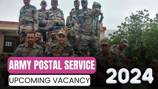 ARMY POSTAL SERVICE APS  UPCOMING VACANCY 2024 [upl. by Plusch]