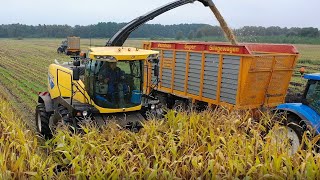 Maïs hakselen met New Holland FR 500 en inslurven GebrJansencom [upl. by Corso]