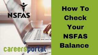 How To Check Your NSFAS Balance  Careers Portal [upl. by Enaywd]