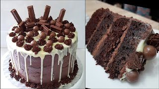 Four Layer CHOCOLATE CAKE recipe  The Best cake to make any occasion special [upl. by Elleivad]