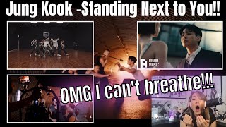 OMFG Reacting to BTS Jung Kook Standing Next to You MV Choreography MV Dance Practice MV Shoot [upl. by Nonac]