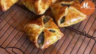 Recette des feuilletés aux champignons  Mushroom Puff Pastry recipe [upl. by Aivalf]